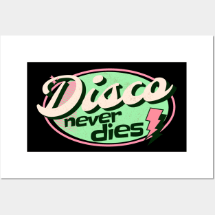 DISCO - Never Dies Retro (mint/pink) Posters and Art